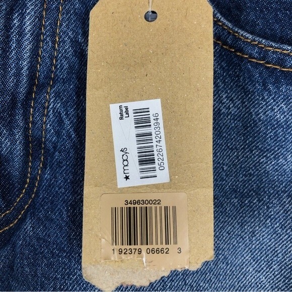 Levi’s Deconstructed Denim Skirt Raw Hem Rhinestone Star Embellished NWT 30 - Picture 8 of 12